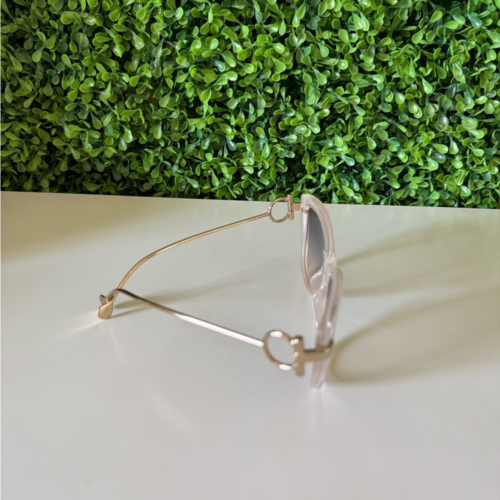 Salvatore Ferragamo Women's Beige Cat Eye Sunglasses - Picture 5 of 7